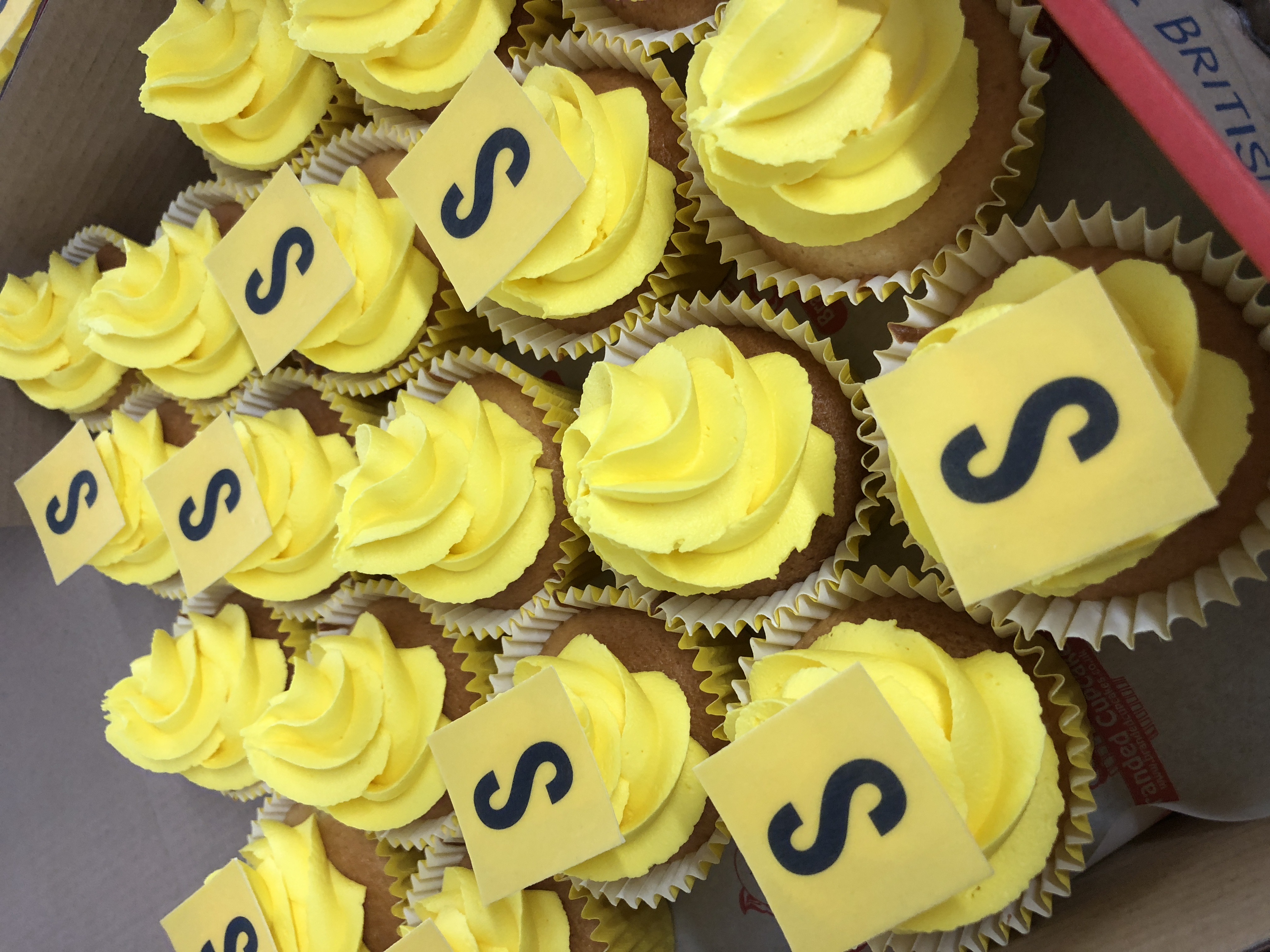 Corporate event cupcakes with bespoke decoration